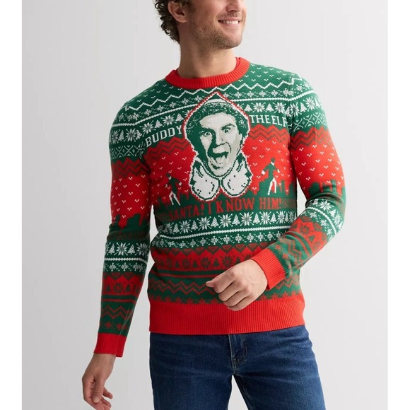 Buddy The Elf Ugly Christmas Sweater Intarsia Size XXL Holidays Party Santa - Picture 1 of 5